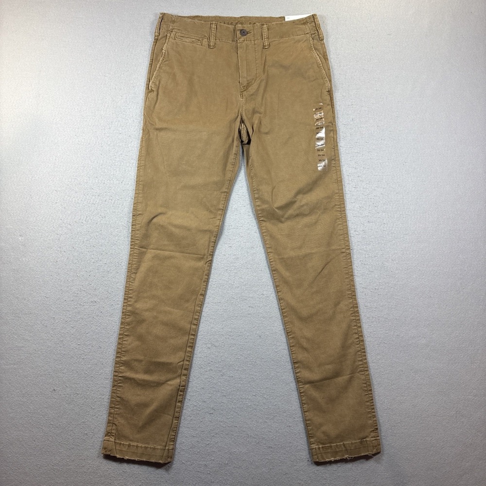 NWT AMERICAN EAGLE Slim Lived-In Flex Chino Men's 30x34 Khaki Distressed